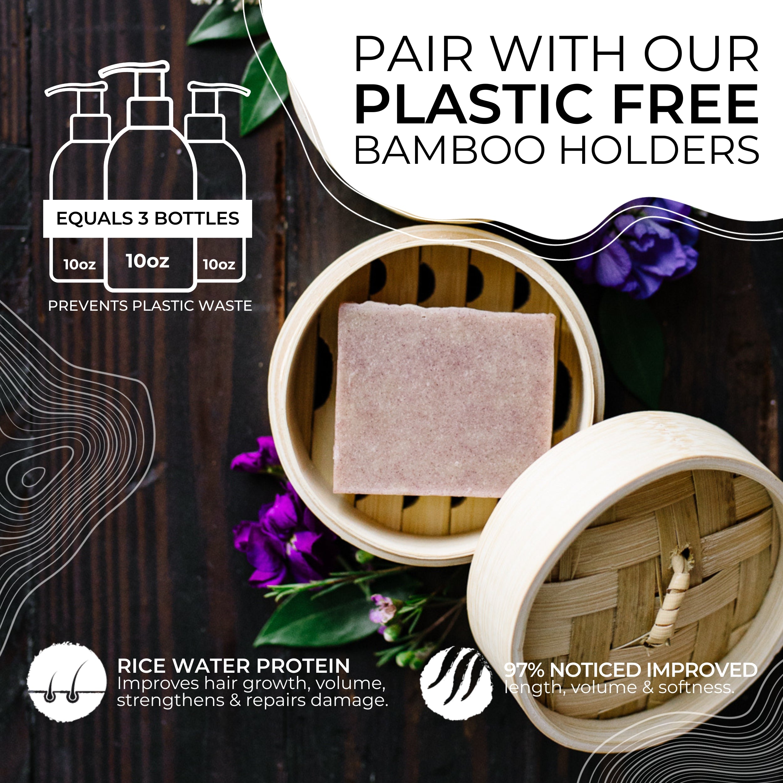 Biotin Purple-Toning Conditioner Bar for Blonde & Gray Hair | Lavender Scented