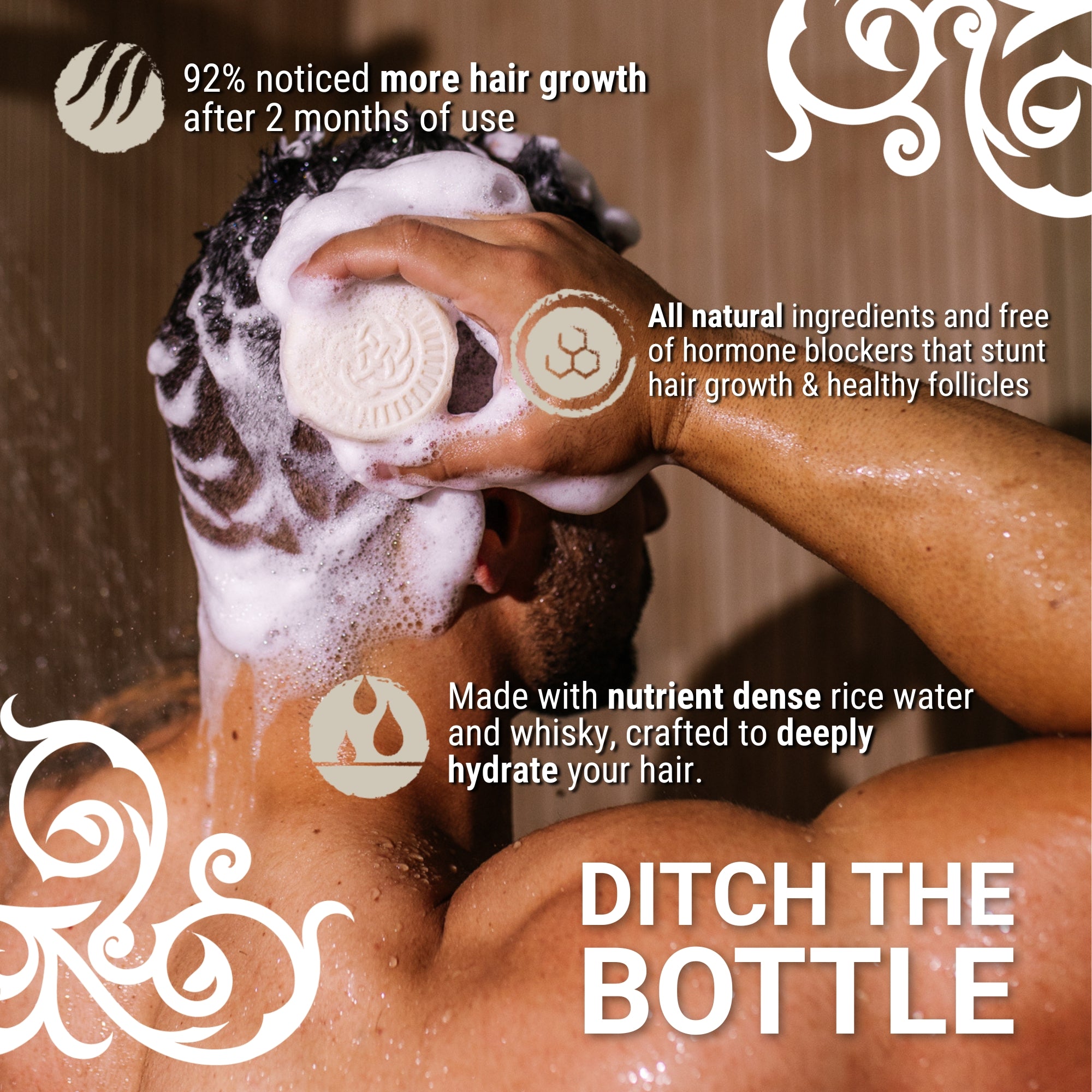 Men’s Shampoo Bar for Dry Hair & Scalp | Charred Patchouli