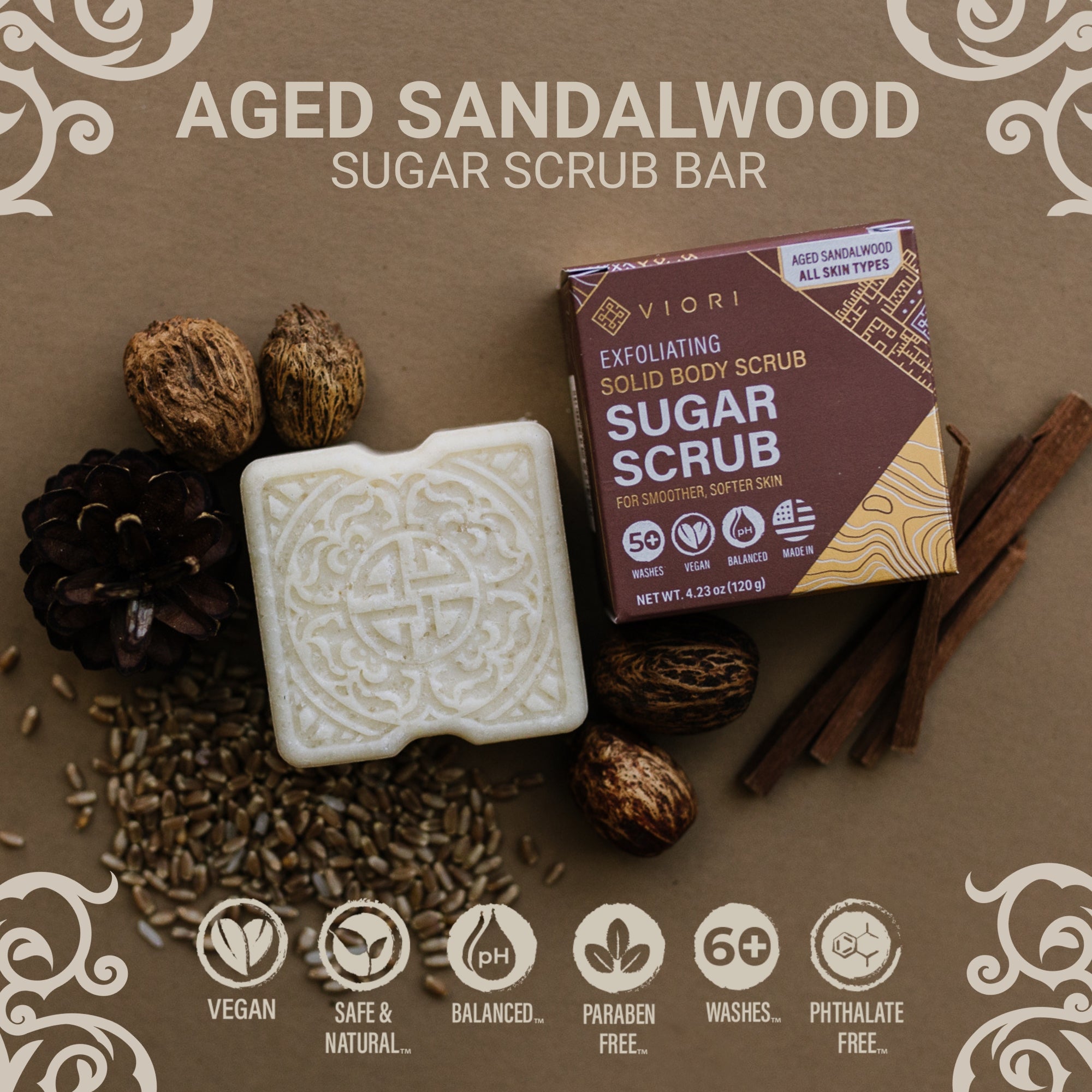 Men's Body Scrub Bar | Aged Sandalwood