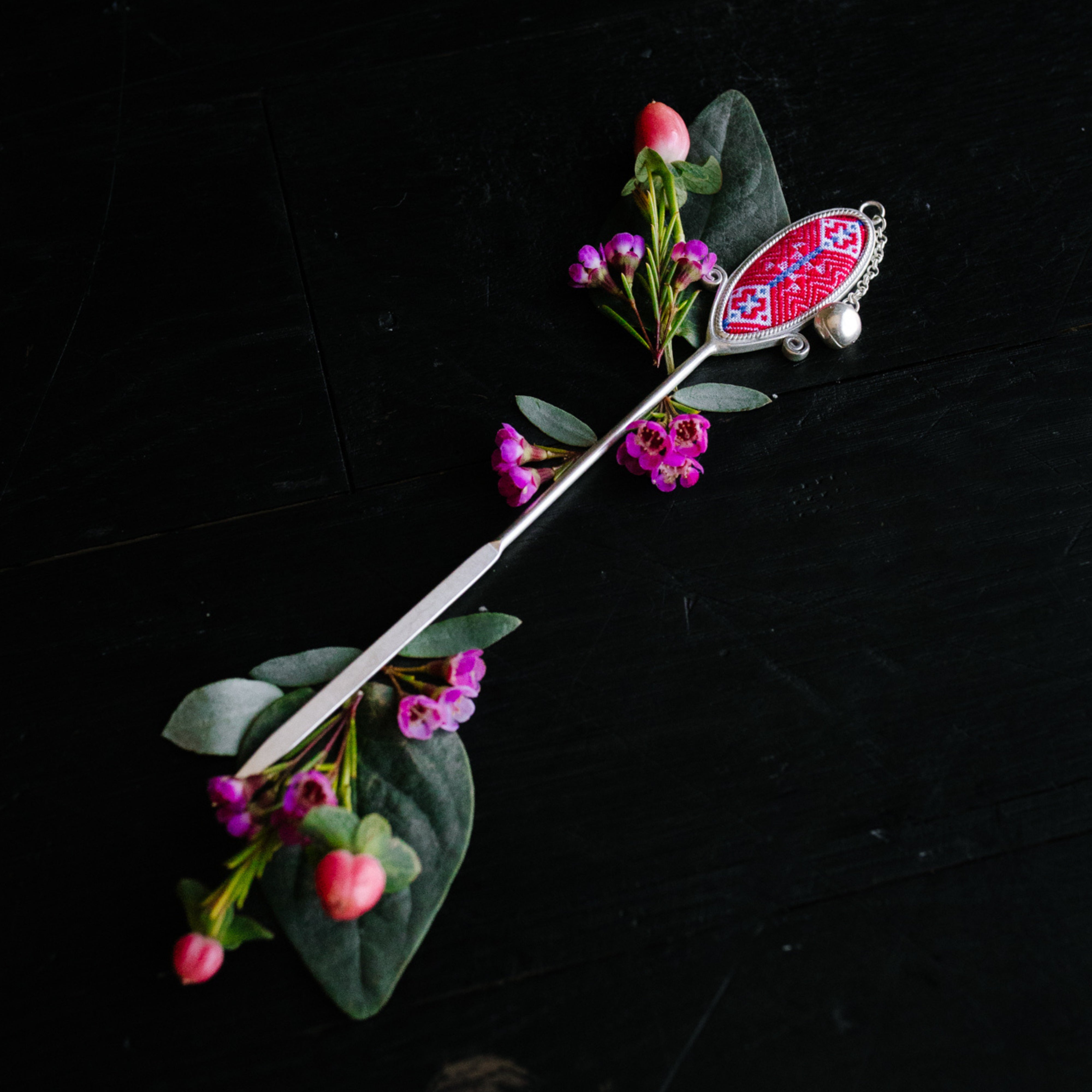 LIMITED Red Yao Embroidered Hair Pin