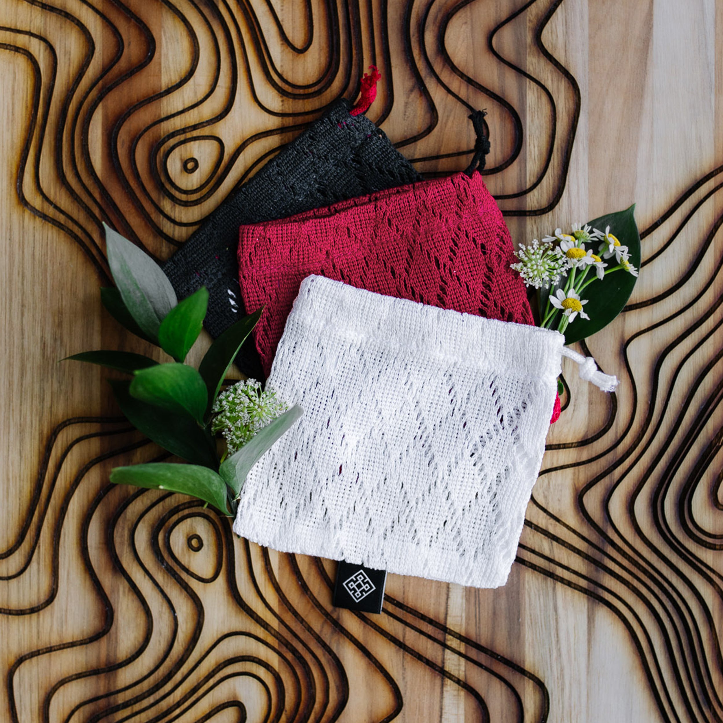 LIMITED White Shower Soap Bag | Bamboo Fabric