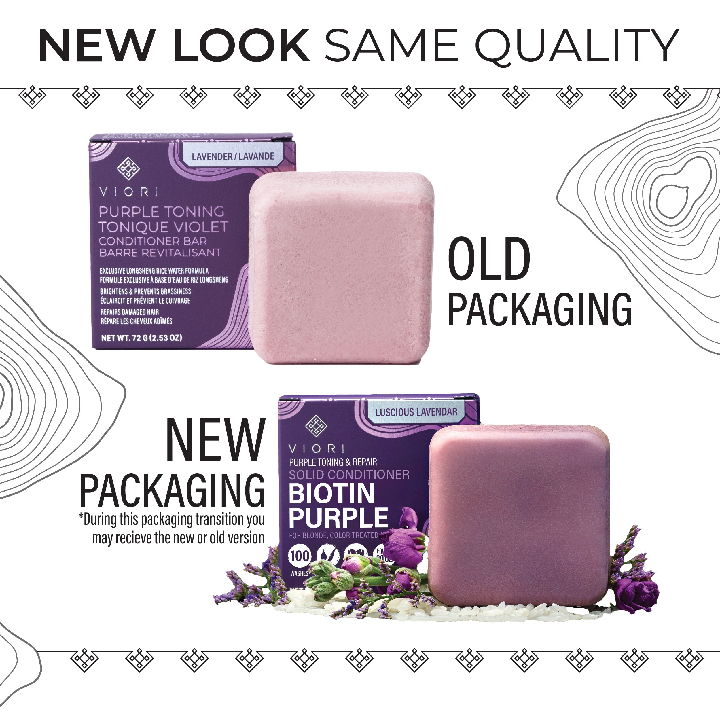 Biotin Purple-Toning Conditioner Bar for Blonde & Gray Hair | Lavender Scented
