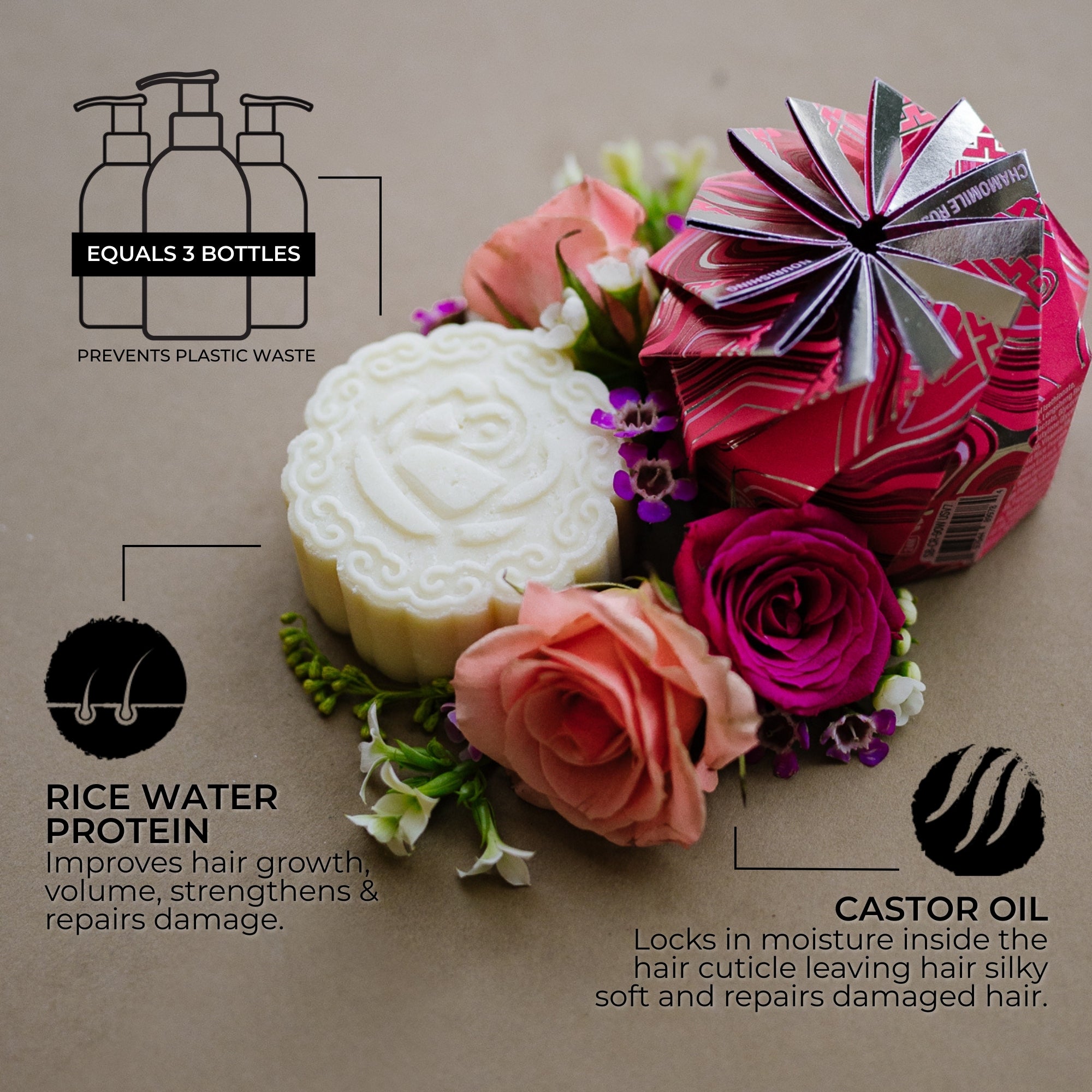 Castor Oil Conditioner Bar for Ultra-Hydrating | Chamomile Rose