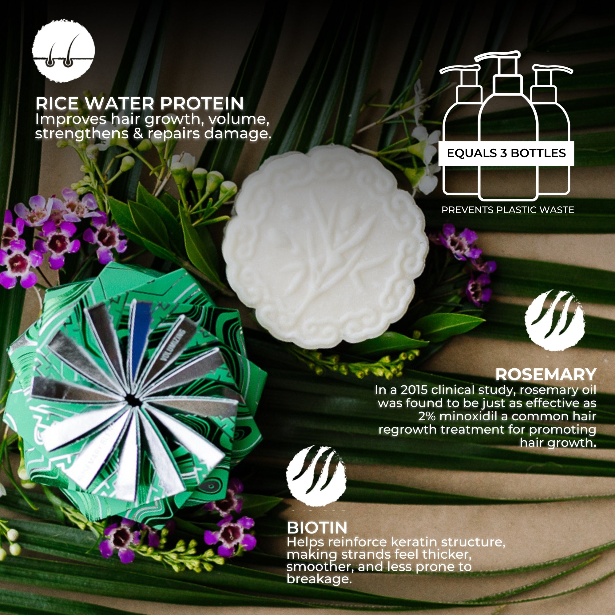 Rosemary & Biotin Shampoo Bar for Volumizing & Strengthening