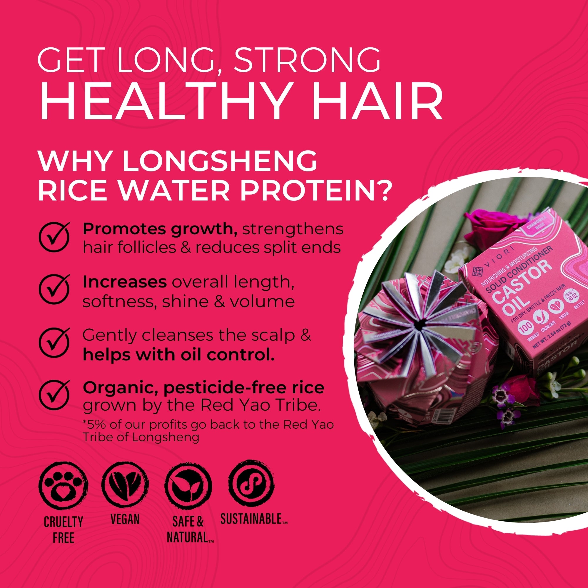 Castor Oil Conditioner Bar for Ultra-Hydrating | Chamomile Rose