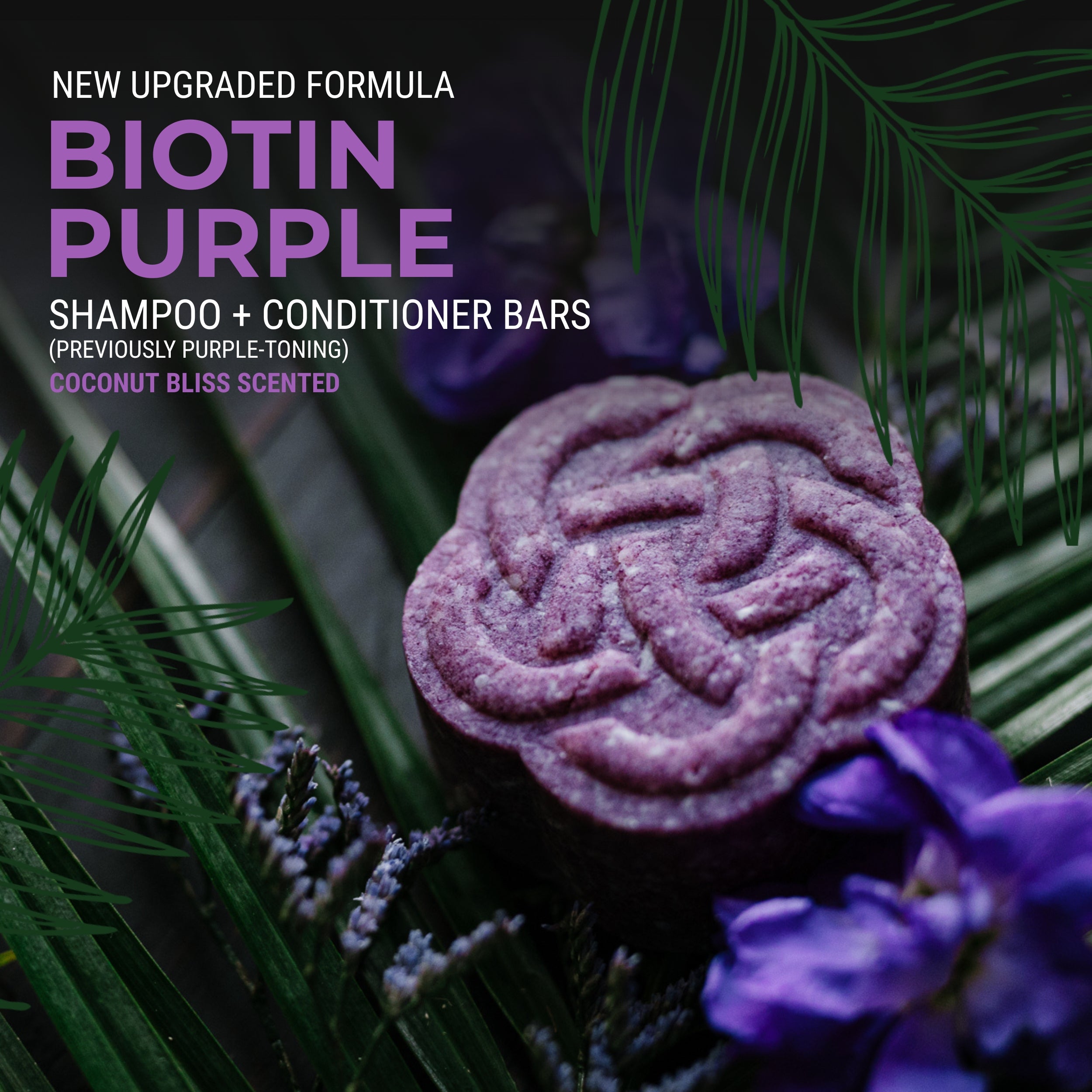 Biotin Purple-Toning Shampoo Bar for Blonde & Gray Hair | Lavender Scented