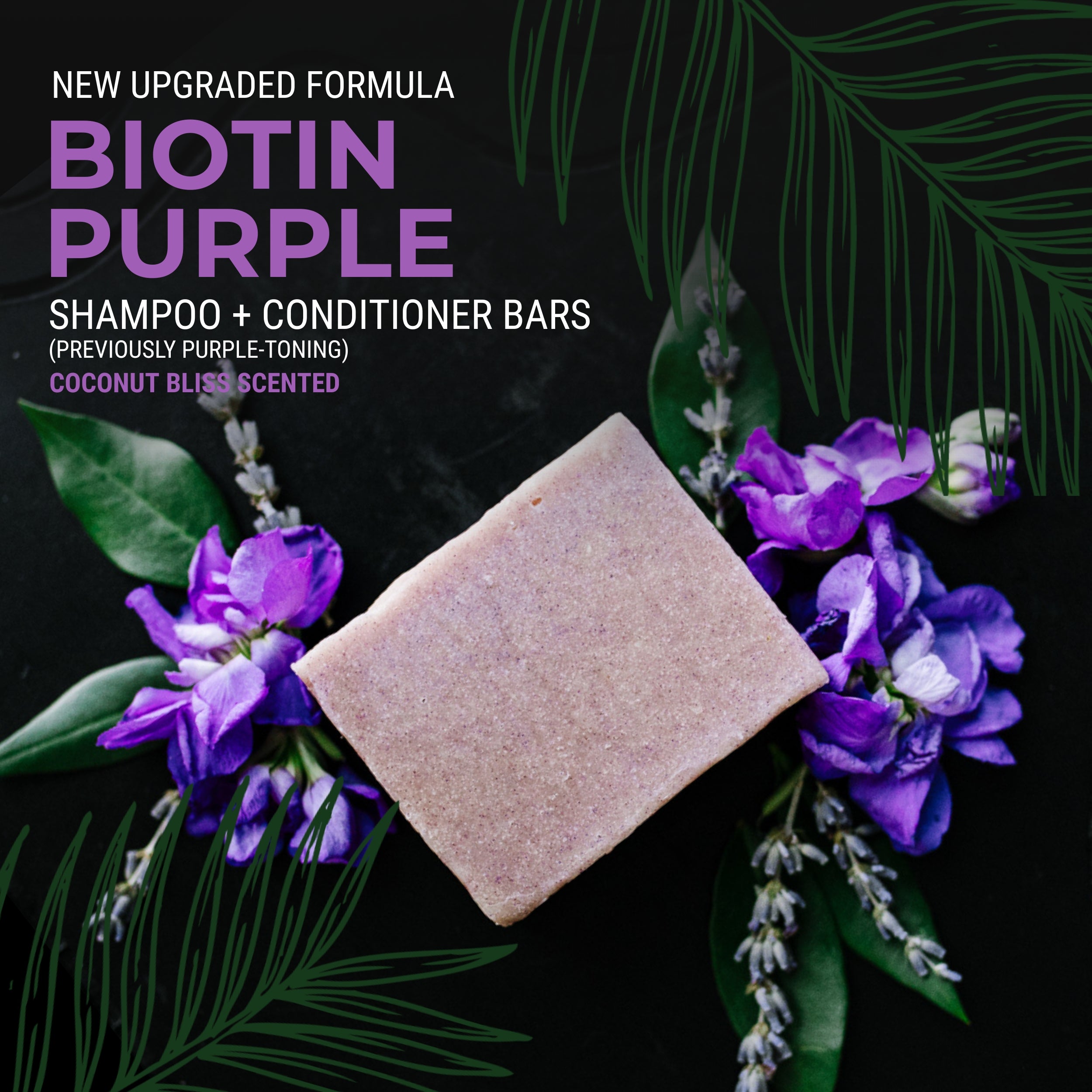 Biotin Purple-Toning Conditioner Bar for Blonde & Gray Hair | Lavender Scented